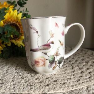 Grace Teaware Floral Bird Porcelain Mug